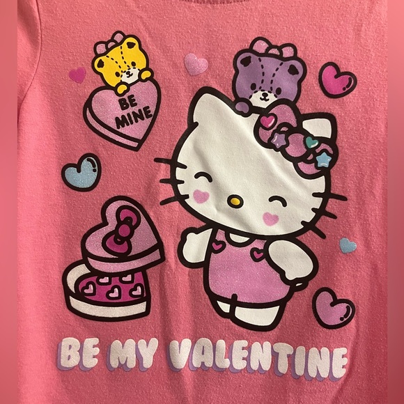 Hello Kitty Be My Valentine Pink T-Shirt, Size: 4T, EUC - Picture 2 of 5
